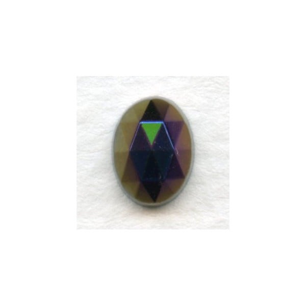 Iris Blue Flat Back Faceted Top 8x6mm Jewelry Stones
