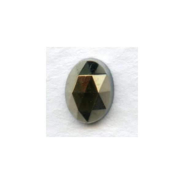 ^Iris Brown Flat Back Faceted Top 8x6mm Jewelry Stones