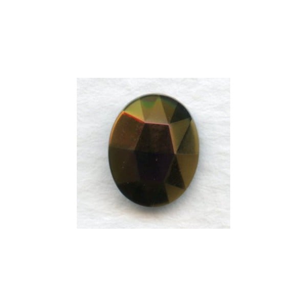 Iris Red Flat Back Faceted Top 10x8mm Jewelry Stones (4)