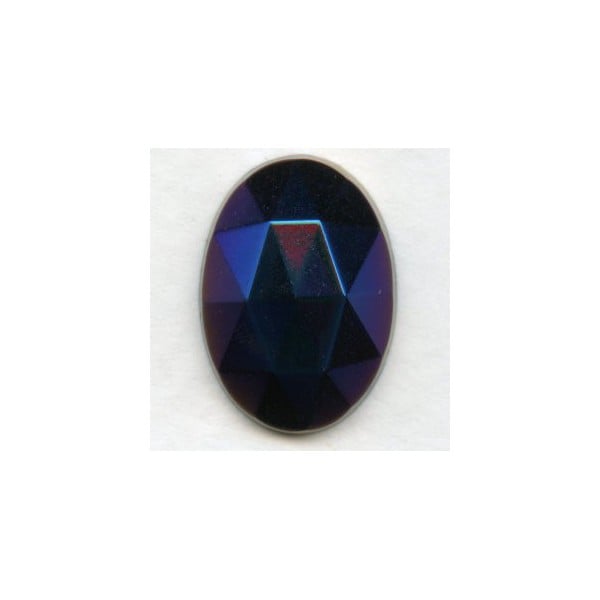 Iris Blue Flat Back Faceted Top 18x13mm Jewelry Stone