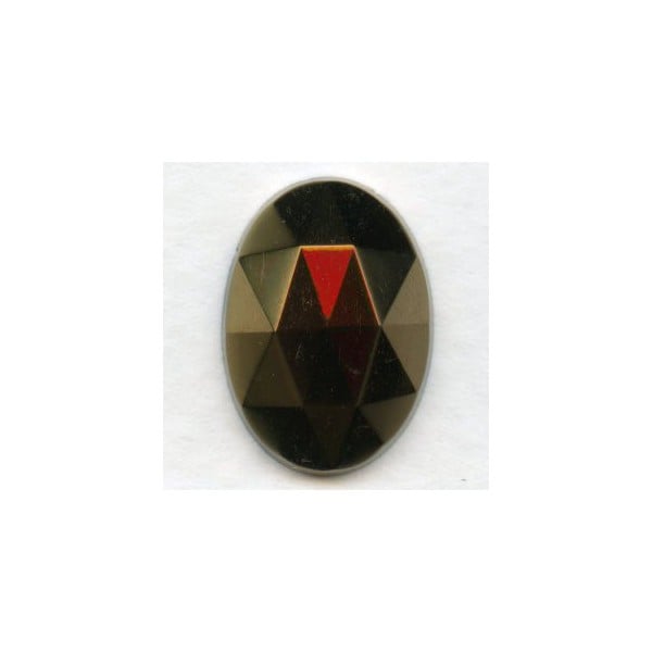 ^Iris Brown Flat Back Faceted Top 18x13mm Jewelry Stone