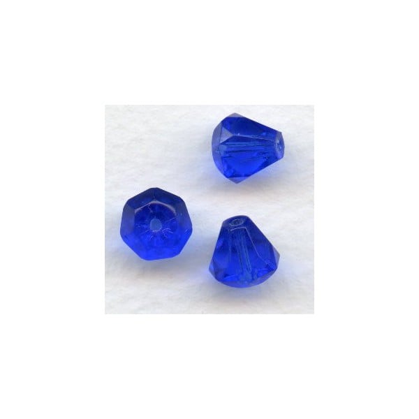 Sapphire Bell Shape Faceted Glass Beads 9x8mm