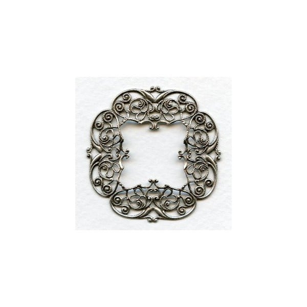 Intricately Detailed Filigree 48mm Frame Oxidized Silver (1)