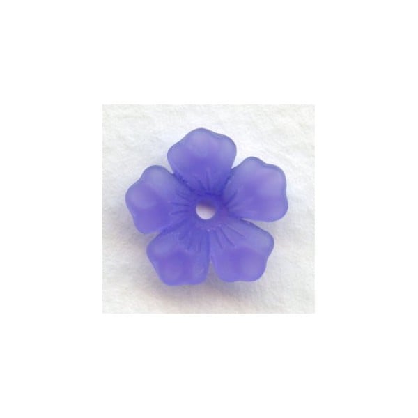 ^Lucite Bell Shape Flower Beads Purple Matte Amey 14mm