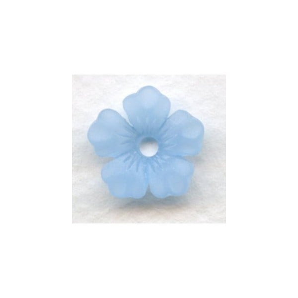 ^Lucite Bell Shape Flowers Matte Blue 14mm