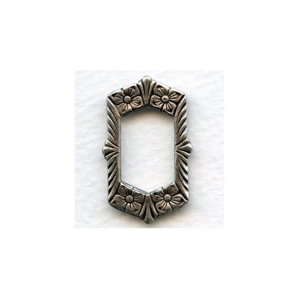 Framework with Flowers 29mm Oxidized Silver (2)