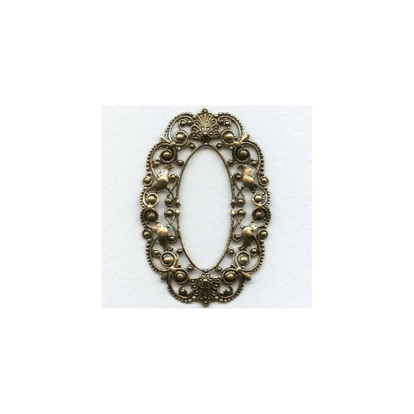 Grand Oval Filigree Framework Oxidized Brass (1)