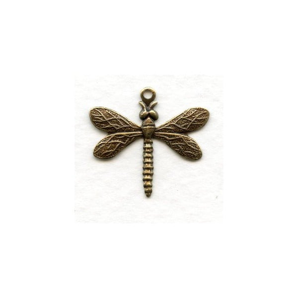 Detailed Small Dragonfly Pendants Oxidized Brass (6)