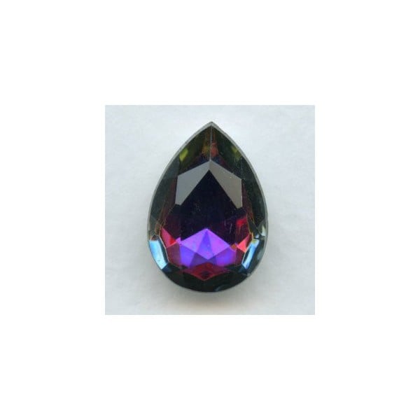Pear Shaped Bermuda Blue Foiled Rhinestone 18x13mm