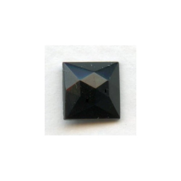Jet Glass Square Flat Back Stones 8x8mm (2)