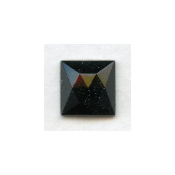 Jet Glass Square Flat Back Stones 10x10mm