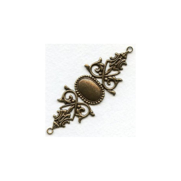 Gothic Bracelet Connector Base Oxidized Brass (1)