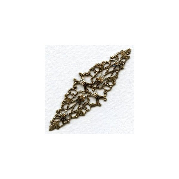 Elegant Ripple Filigree Stamping Oxidized Brass (1)