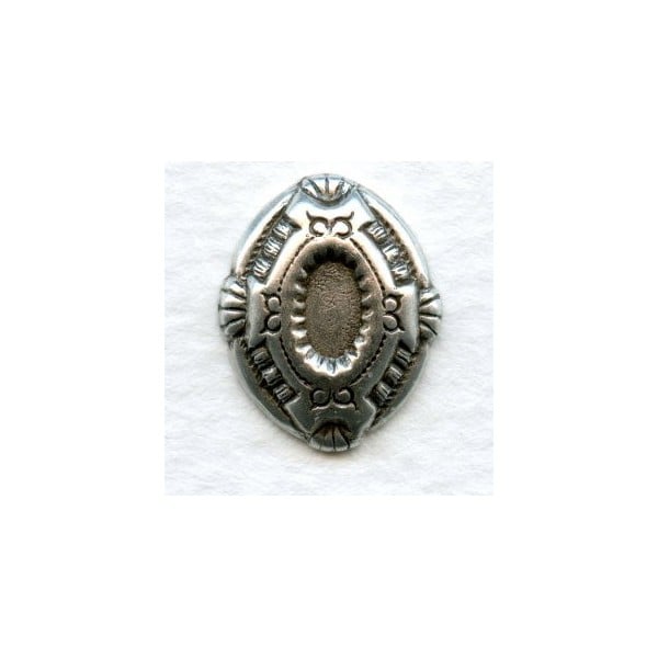 Setting Effect Crest 7x4mm Oxidized Silver (6)