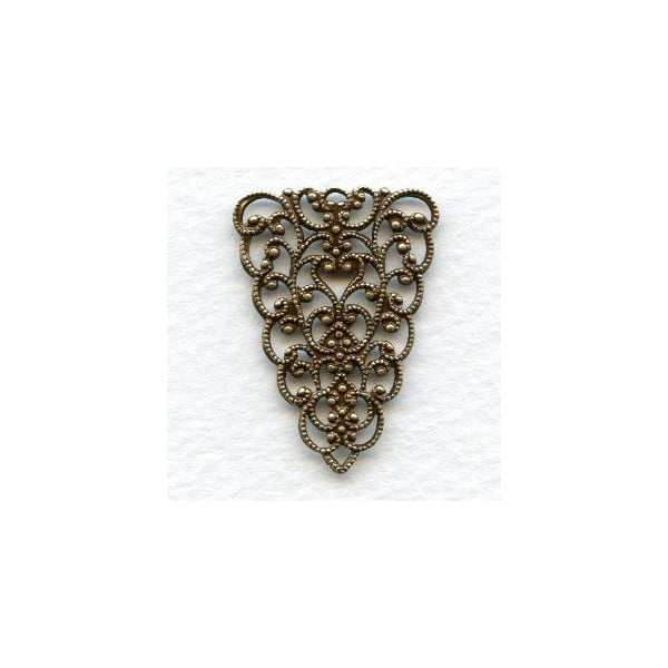 European Filigree Connector 31mm Oxidized Brass