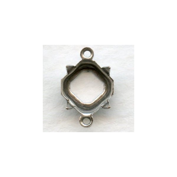 Square Octagon 8mm Setting Connectors Oxidized Silver (12)