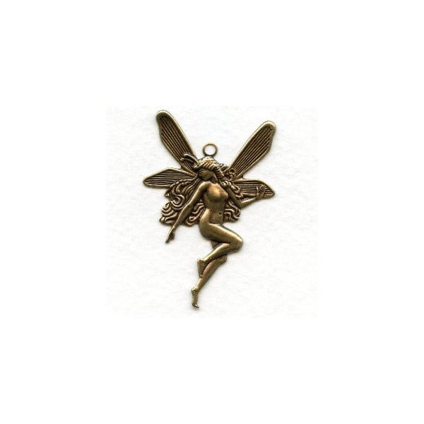 Nude Fairy Charms with Top Loop Oxidized Brass (6)