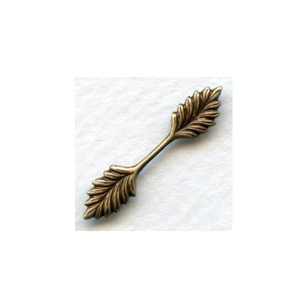 Small Double Leaf Bail Stamping Oxidized Brass 26mm (12)
