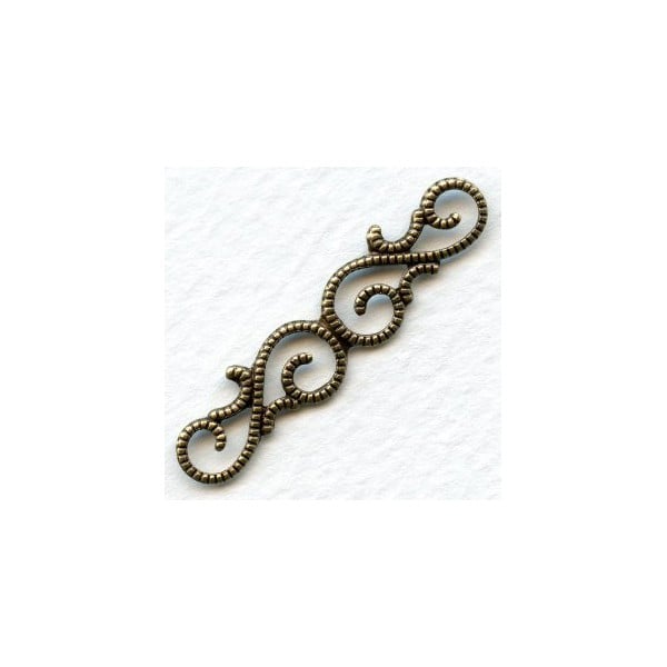 Filigree Scrolls Oxidized Brass 39mm (12)