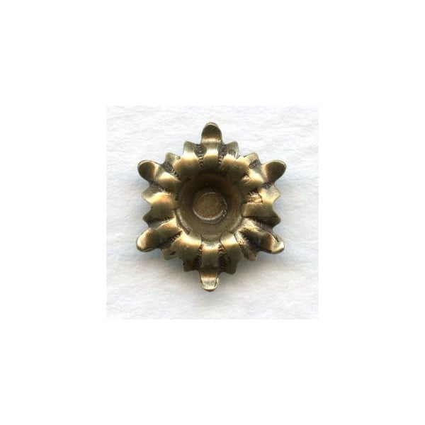 Flower with a 4mm Well Oxidized Brass (6)