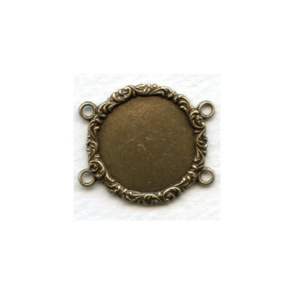 Floral Details 4 Loops 18mm Settings Oxidized Brass (4)