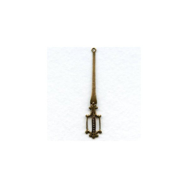 Unique Bails or Pendants 48mm Oxidized Brass (6)
