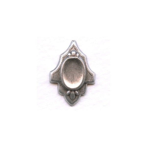^Setting Effect Crest 10x8mm Oxidized Silver (6)