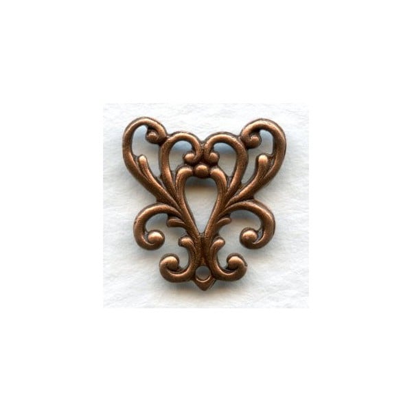 Feminine Filigree Y-Connector Oxidized Copper (6)