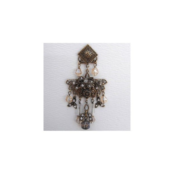Ornate Squares with a Loop Oxidized Brass 18mm (6) - Image 2