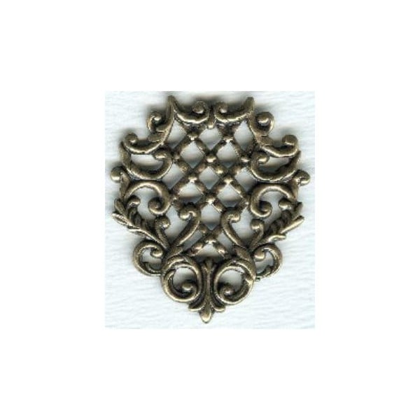 ^Triangle with Lattice Details Oxidized Brass Stamping (1)