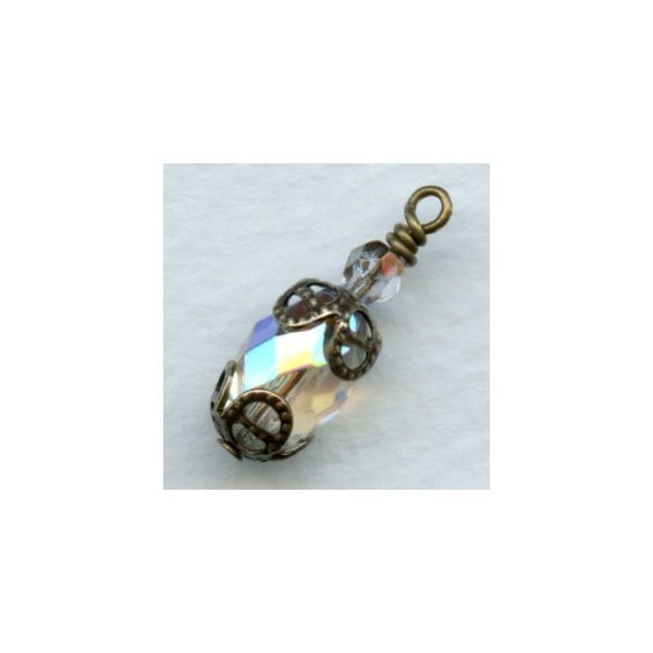 Filigree Bead Caps Oxidized Brass 7mm - Image 2