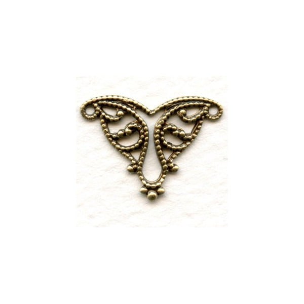 Filigree Connector Triangle in Oxidized Brass 19mm (6)