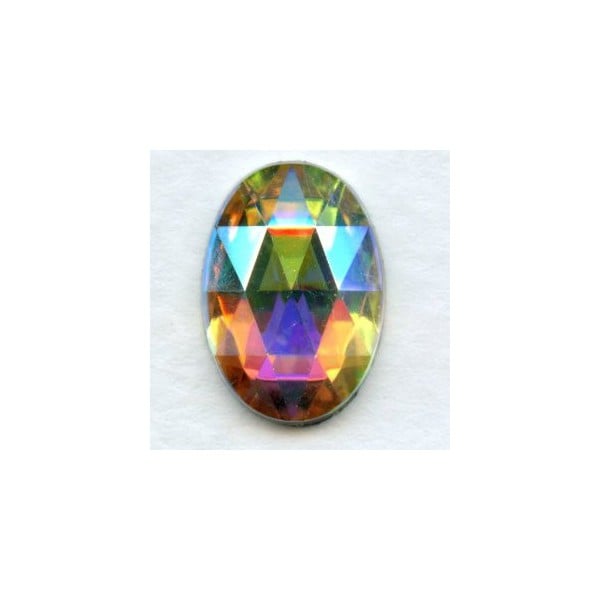 Crystal AB Flat Back Faceted Top 14x10mm (1)