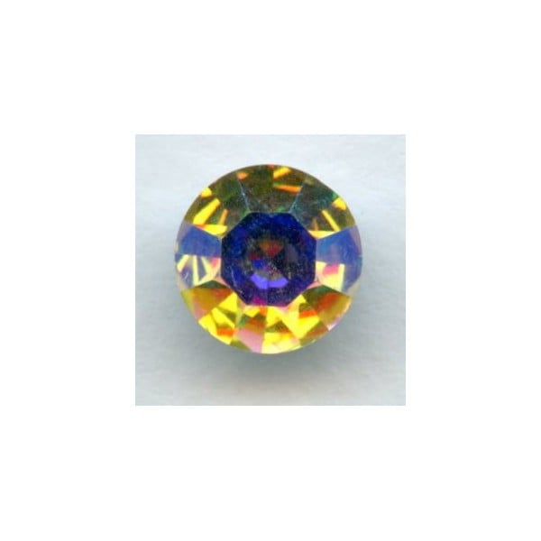 ^Round Crystal AB Foiled Rhinestones Pointed Back SS39
