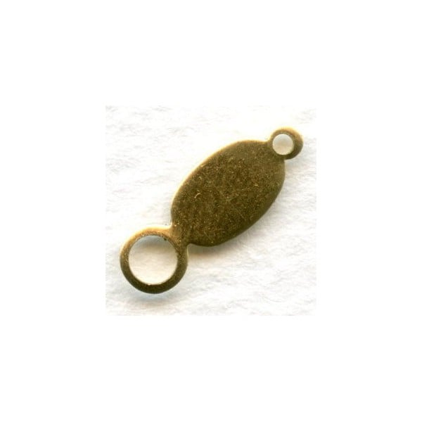 Chain Tab Ovals Raw Brass Logo Tags 15mm (50)