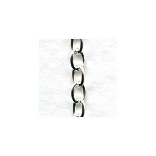 Rosary Cable Chain Bright Silver Soldered Links (3 ft)