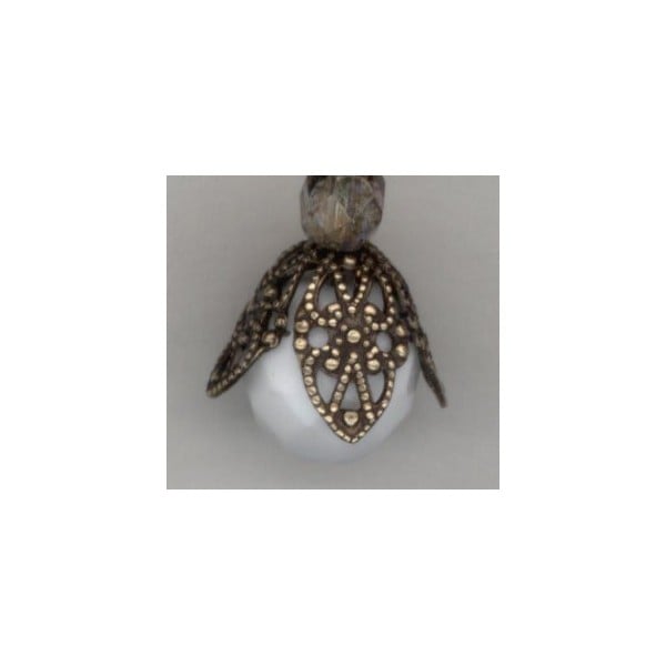 Fancy Filigree Bead Caps Oxidized Brass 11mm (6) - Image 2
