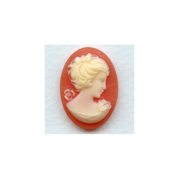 Portrait Cameos 25x18mm Ivory on Carnelian