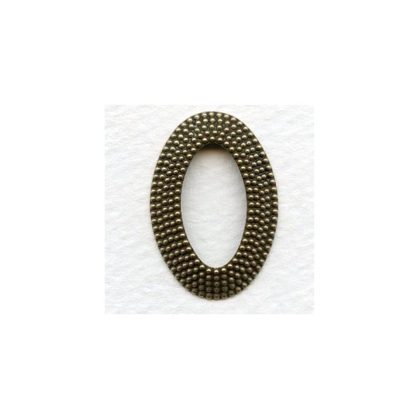 Beaded Border Details Oxidized Brass 30x21mm