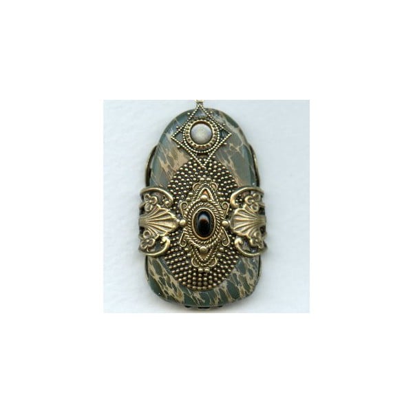 Splendid Filigree Wrap Oxidized Brass 57mm (1) - Image 2