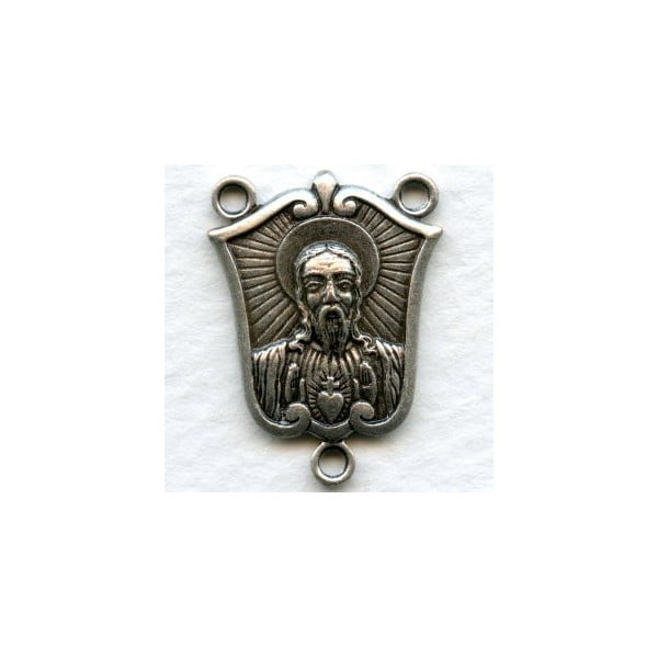 Rosary Station Centerpiece Connector Oxidized Silver (1)