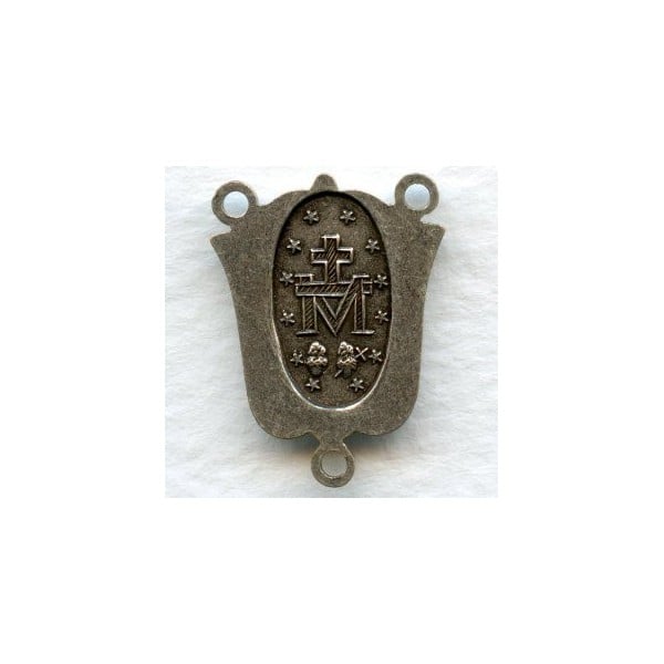 Rosary Station Centerpiece Connector Oxidized Silver (1) - Image 2