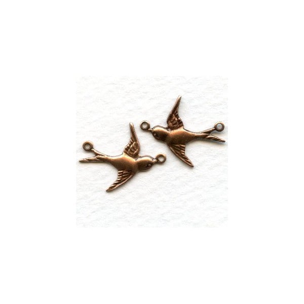 Flying Bird Connectors Oxidized Copper (6 sets)