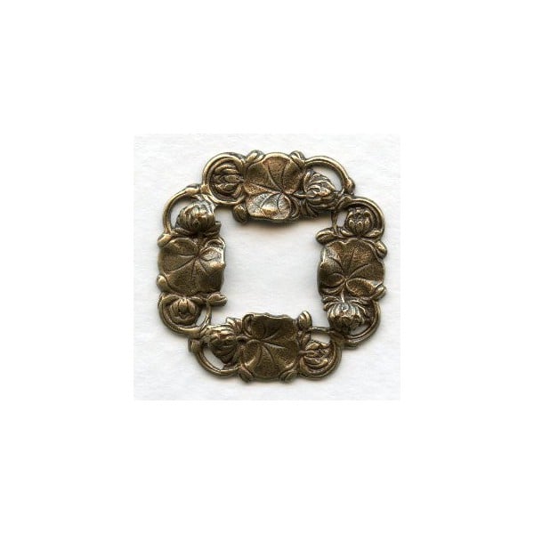 Floral Framework Stampings 25mm Oxidized Brass (6)