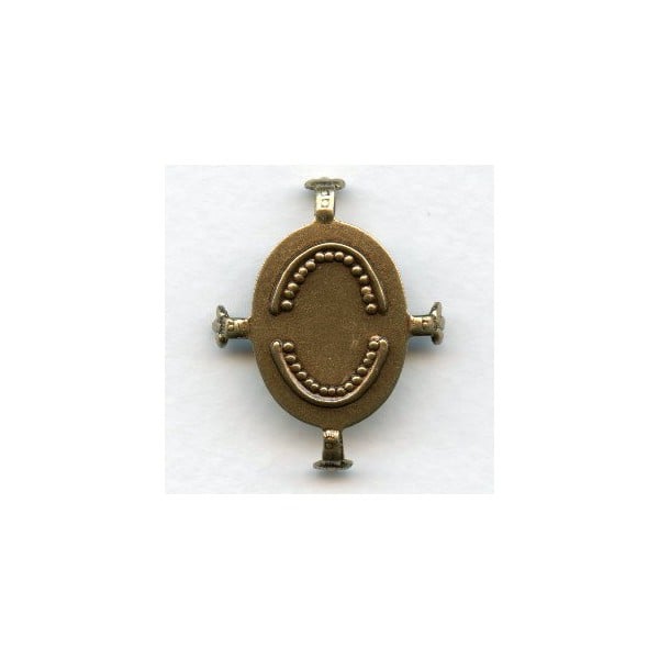 Turtle Style Settings for 25x18mm Stones Oxidized Brass (3)