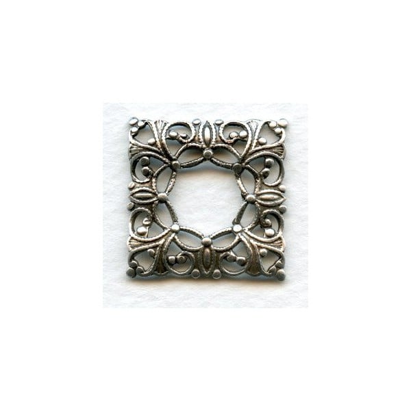 Open Center Square Filigrees Oxidized Silver (3)