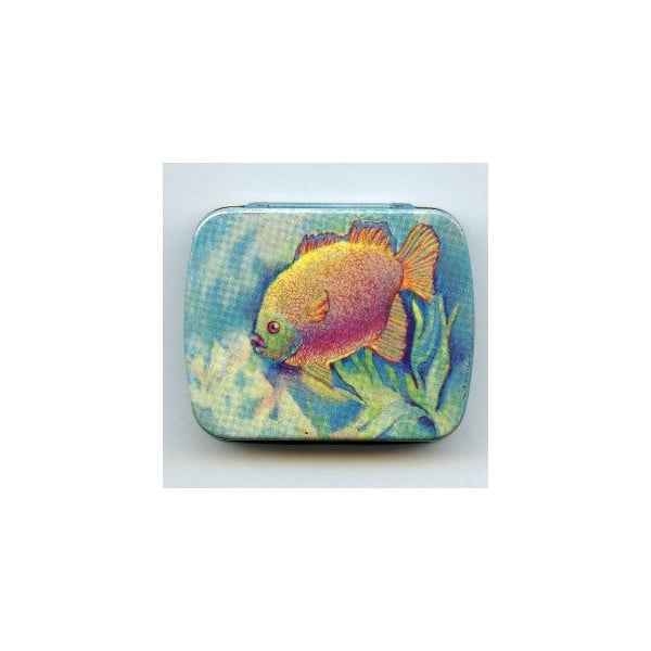 ^Vintage Tin Gift Box Fish Made in Switzerland 60mm
