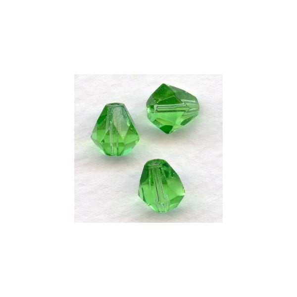 Peridot Bell Shape Faceted Glass Beads 9x8mm