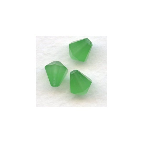 Opal Green Bell Shape Faceted Glass Beads 8x7mm