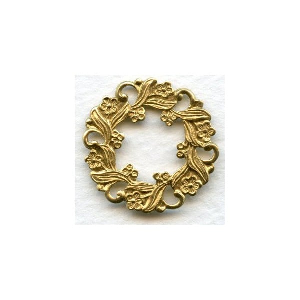 Floral Circle Frame Raw Brass 27mm (3)